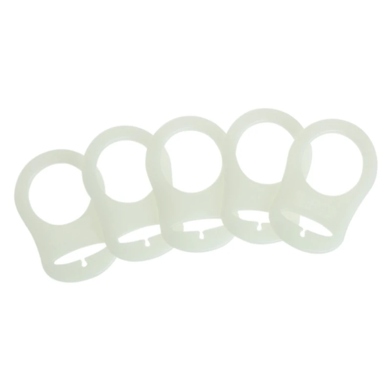 5Pcs/lot Clear Silicone Baby Soother Pacifier Holder Adapter Luminous O Ring Ring Optional For Baby Feeding