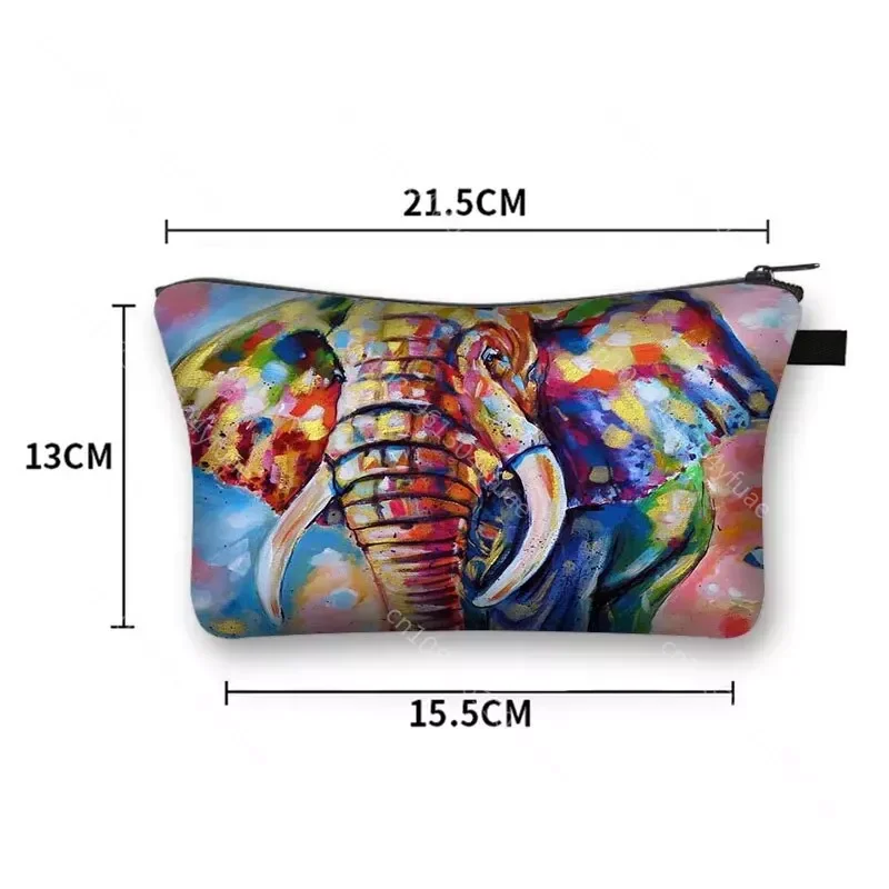 Animal Elephant Make Up Bags for Women, Girl Cosmetic Bag, Beauty Wash Organizer, Bolsa de higiene pessoal, Estojo de banho