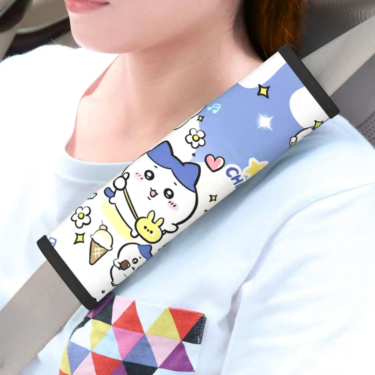 

Rakko Chiikawa Car Seat Straps Shoulder Pads Super Soft Seat Belt Covers for Car Truck