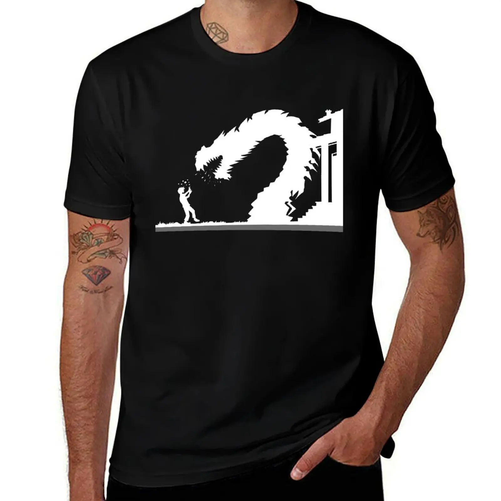 

Attack dragon monster, giant worm or underground monster T-Shirt clothes heavy weight t shirts for men