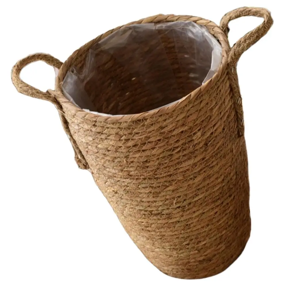 

Rattan Flower Basket Storage Planter Premium Material Indoor Decoration Multi Purpose Woven Basket Large Space Convenient