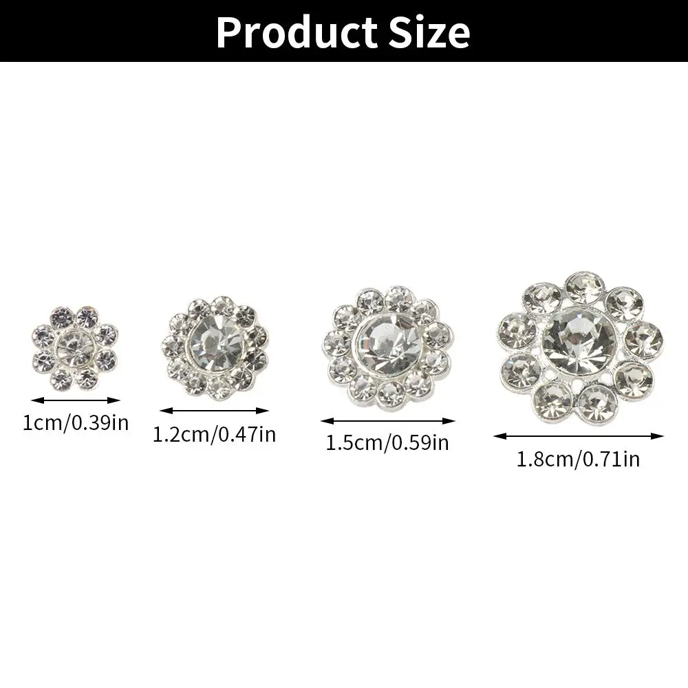 10Pcs/Set Metal Rhinestone Buttons Shirt Sewn Buttons DIY Craft Scrapbook Decoration Accessories