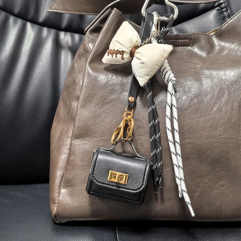 

PU Leather Bag Pendants Versatile Bag Pendants Matching With Hanging Ropes Fashionable Key Pendants Accessories