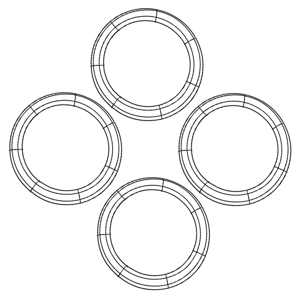 

4Pcs Iron Wreath DIY Round Wire Wreath Frame Solid Structure Garland Base for Christmas Decoration Iron Frame Home Decor