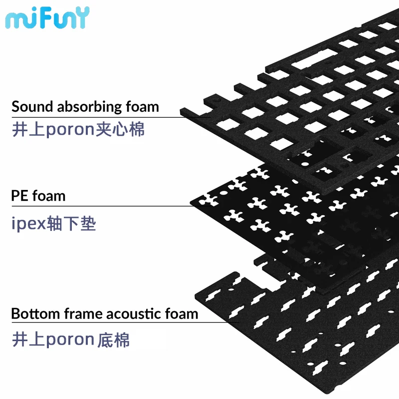 

MiFuny Q1Pro keyboard Sound Pack Upgrade Poron Sandwich Cotton Ipex Shaft Bottom Pad Q8 Q10 Q10Pro Mechanical Keyboard Accessory