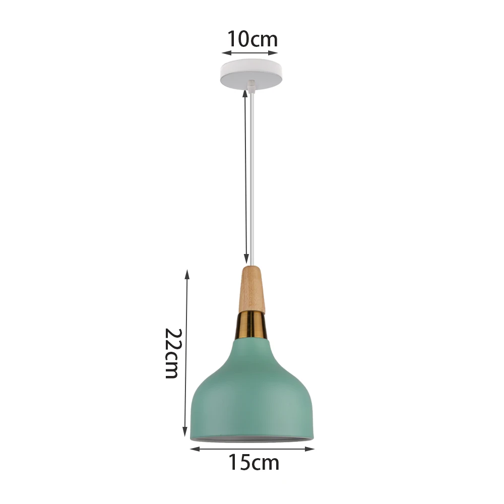 Groen Hout Hanglampen Nordic Modern Hanglamp Schaduw Keuken Woonkamer Indoor Verlichtingsarmaturen Led Loft Lampara Techo
