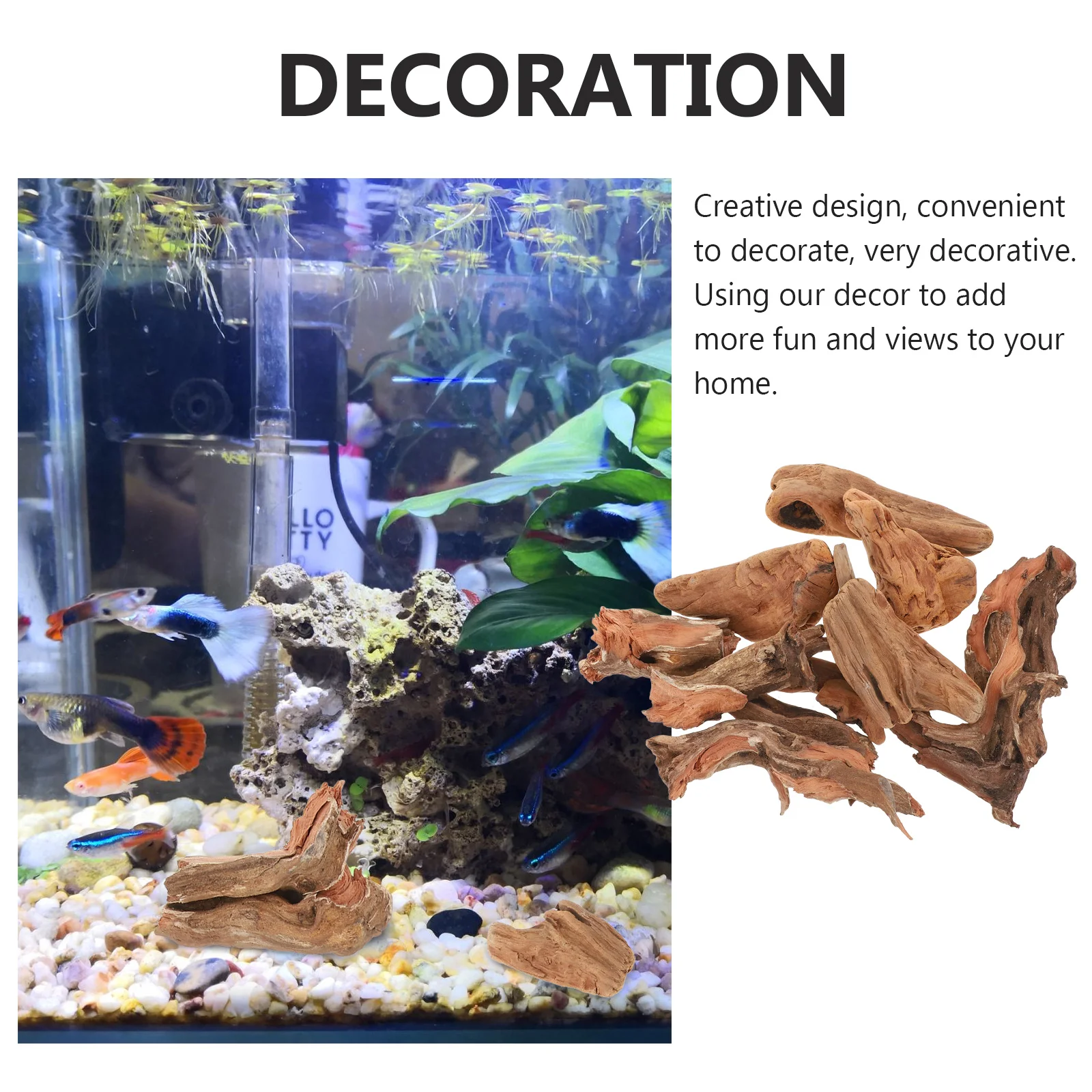 10PCS Natural Driftwood Household Decoration Aquarium Landscape Accessory