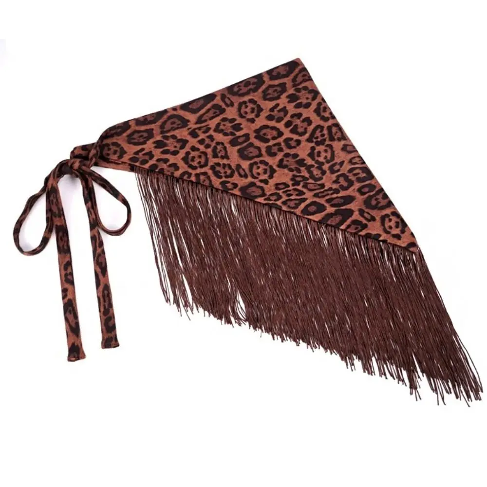 Chinese Style Triangular Waist Belt Tassel Printing Trim Butt Curtain Irregular Hem High Waist Triangular Waistband Women