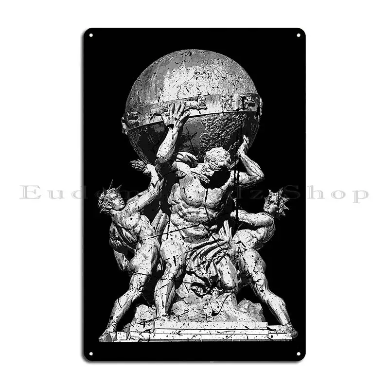 Atlas Greek Mythology Illustration Greece Greek Gods Metal Plaque Poster Cinema Wall Cave Create Tin Sign Poster