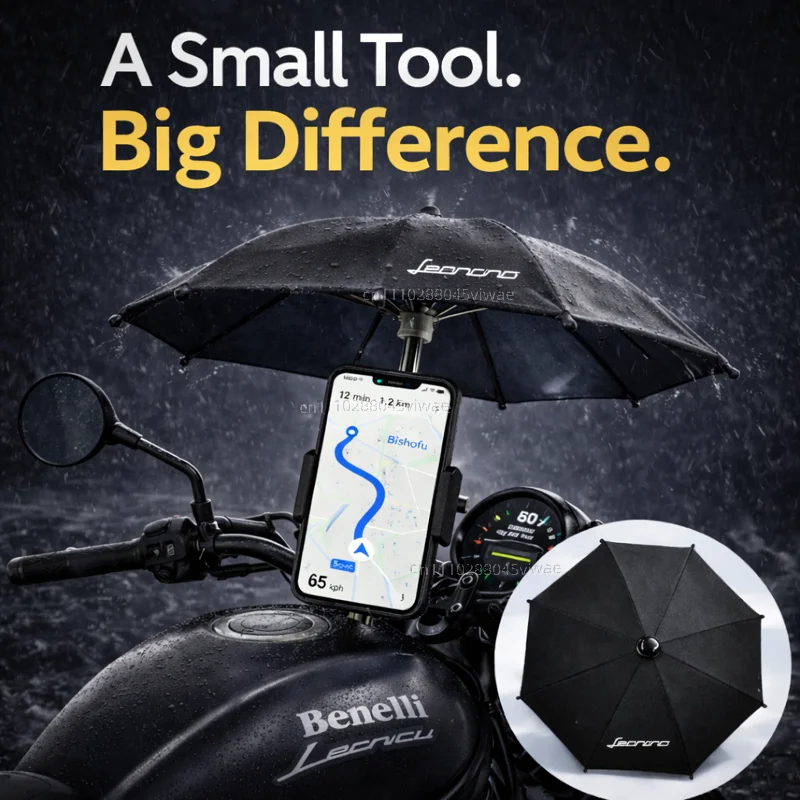 

For Benelli Leoncino Motorcycle Phone Umbrella Holder Waterproof Sunshade Anti Glare Rainproof Handlebar GPS Mount