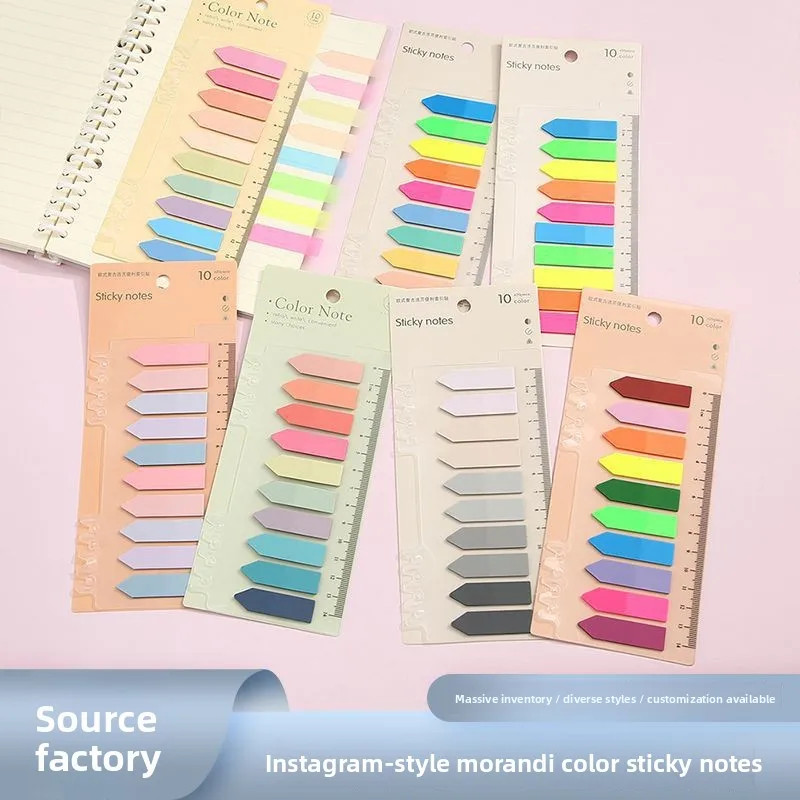 Morandi Color  Notes Ins Wind Color Classification Index Sticker Set Sticky Note Book Writing Mark Sticky Note N Times