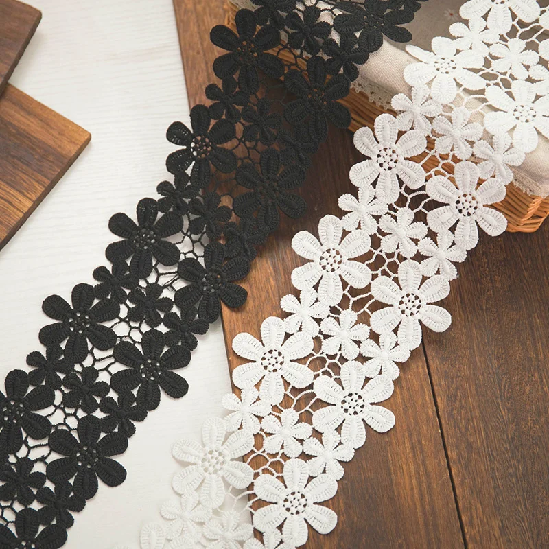 1Yards 11CM Wide Lace Cotton Embroidery Ribbon Lace Trim Skirt Sewing Accessories Clothing Decorative Materials Drop Shipping
