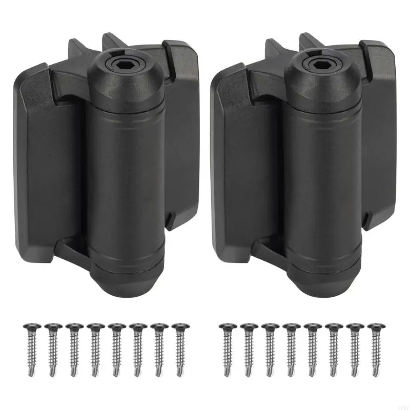 

2Pcs Heavy Duty Gate Hinges With Safety Caps Adjustable Tension Narrow Spring Hinges Hardware Easy to Installation A0KF