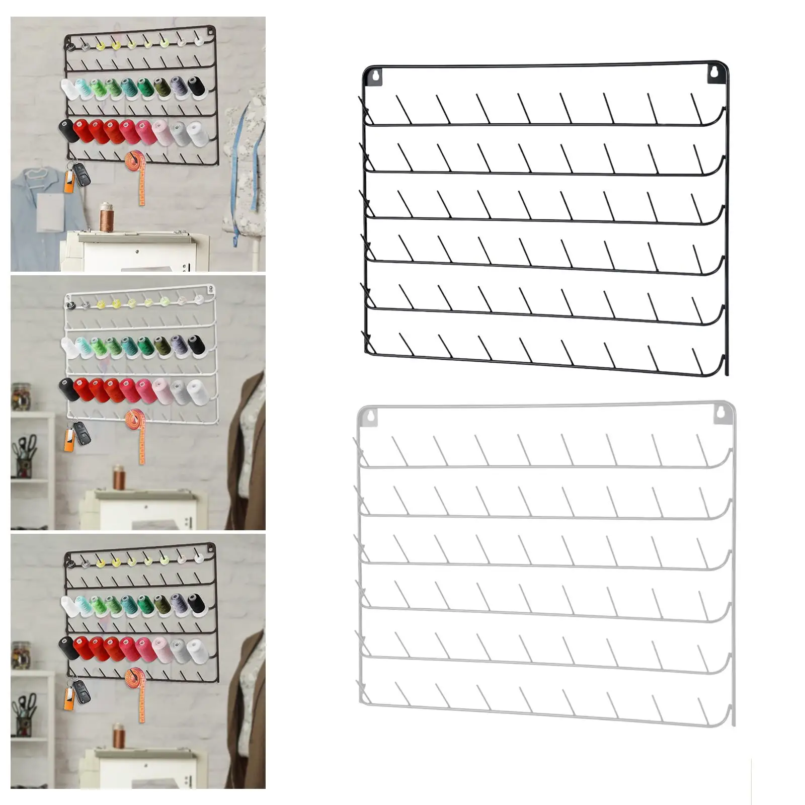 Thread Holder Wall Mounted Spool Rack for Braid Knitting Organizing Jewelry