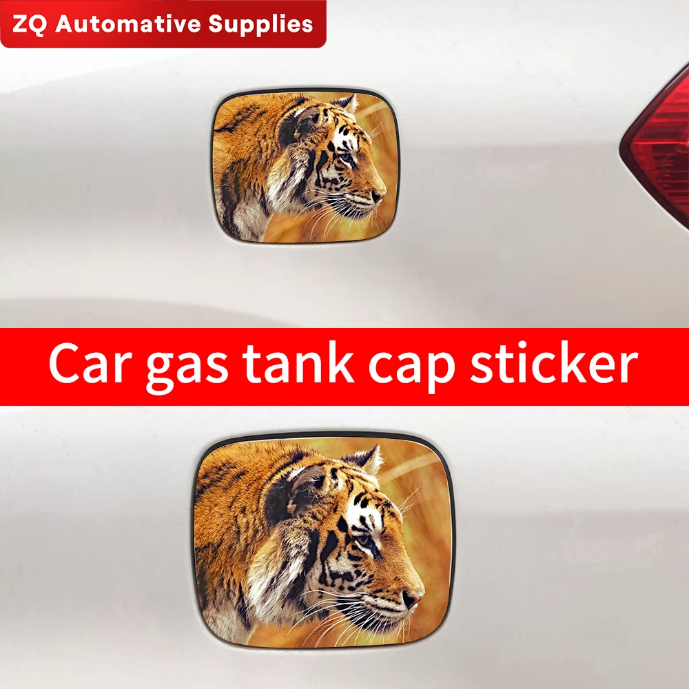 Tiger Car Sticker Refueling Cap Fuel Tank Cap Cover Waterproof Sunscreen Sticker Decoration Cover Car Body Decal Accessories