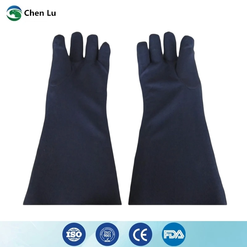 Wysokiej jakości ochronne rękawice ołowiane do ochrony przed promieniowaniem rentgenowskim, do zastosowań w elektrowniach jądrowych, ochrona radiologiczna, rękawice ołowiane o długości 0,35 mmpb, model długi.