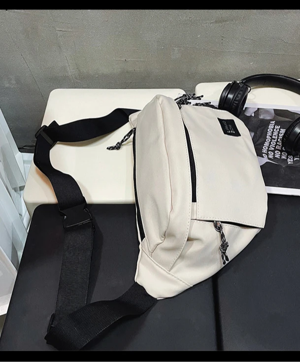 2025 New Outdoor Running Sports Versatile Canvas Chest Bag for Men, Trendy Brand Crossbody Bag for Couples, Unisex Casual Bag