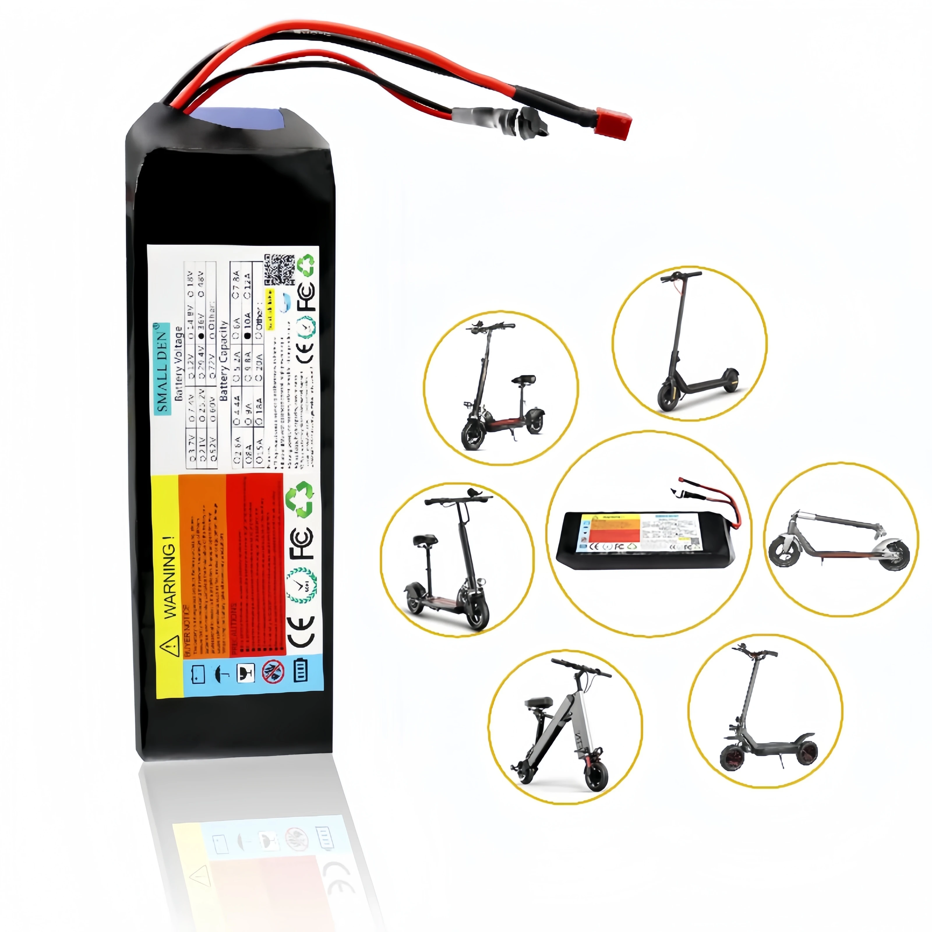 Batteria agli ioni di litio 36V 10A + caricabatterie 42V 2A 21700 batteria elettrica 10 s2p 10000mAh 0-500W con BMS integrato 15A.