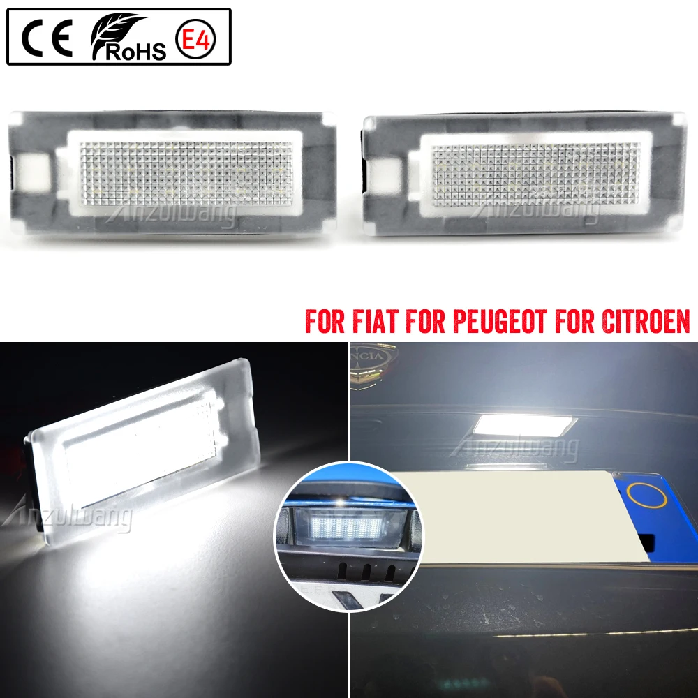 2Pcs LED License Number Plate Light For Fiat Ducato Bus Kasten For Peugeot Boxer Bus Kasten For Citroen Jumper Bus Kasten 06-20