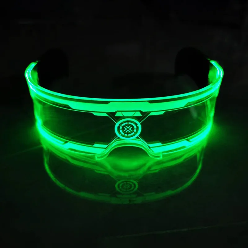نظارات مضيئة بإضاءة LED بتقنية المستقبل 3 فولت، 7 نظارات فلاش ملونة متغيرة الألوان من الأكريليك العصرية