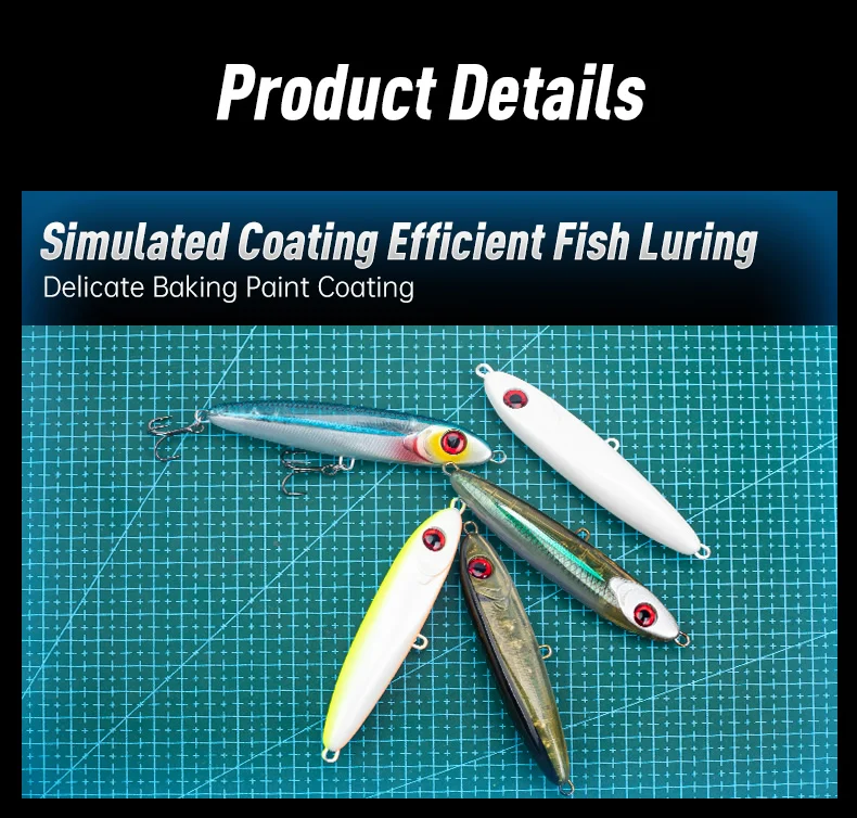 LEYDUN Ministre Jack Stickbait Sinking Pencil Angelköder 105 mm 23 g 120 mm 35 g Gute schwimmende harte Köder Wobbler für Wolfsbarsch – Detail 8