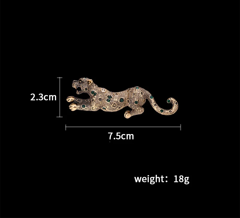 High Quality  Men's Leopard Brooches Retro Cheetah Brooch Personalized Three-dimensional Animal Corsage Coat Accessories