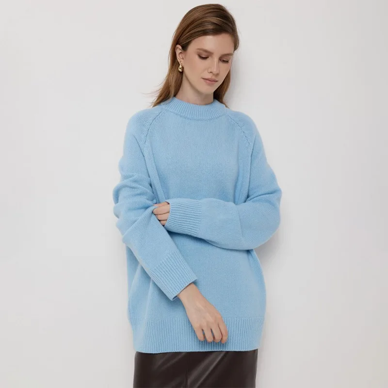 

Talenza Autumn Women's Sweater Fashion Solid Loose Simple Knit Pullovers Casual Streetwear Warm Office Lady Female Sweater 2025