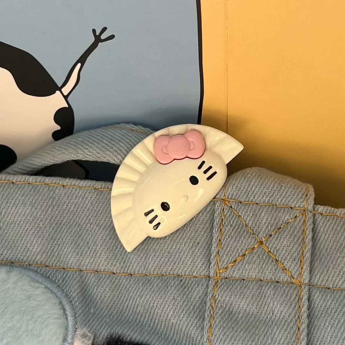 

New Cute Kitten Dumpling Hair Clip Ins Fun Food and Play Girl Heart Hairpin Funny Japanese Versatile Cartoon Headpiece