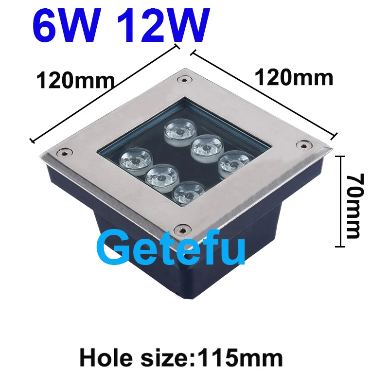 LED-Untergrundleuchte, 3 W, 5 W, 10 W, wasserdichte Stehlampe, Bodenleuchte für den Außenbereich, Landschaft, Garten, Weg, vergrabener Hof, 85–265 V, DC12 V, IP68 – Detail 9