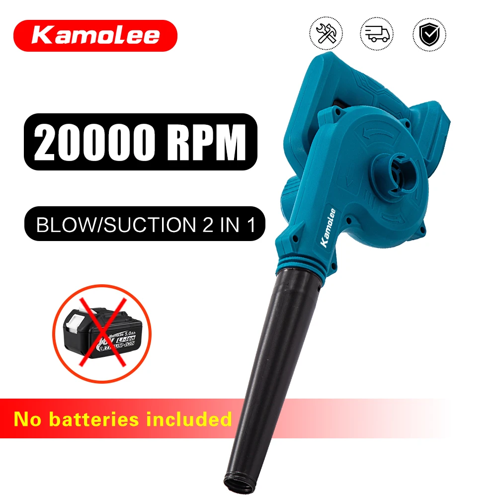 

Kamolee 20000 об/мин с беспроводной зарядкой, бытовой фен 2 в 1, электрический вентилятор для выдувания/всасывания, 18 В, аккумулятор, пылесос