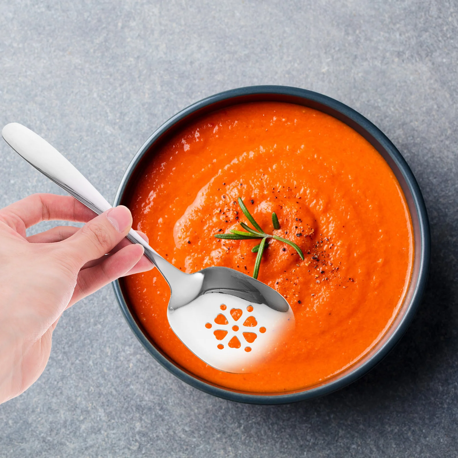 

2Pcs Thick Stainless Steel Slotted Spoons Large Ergonomic Serving Utensils for Home Buffet Restaurant Use