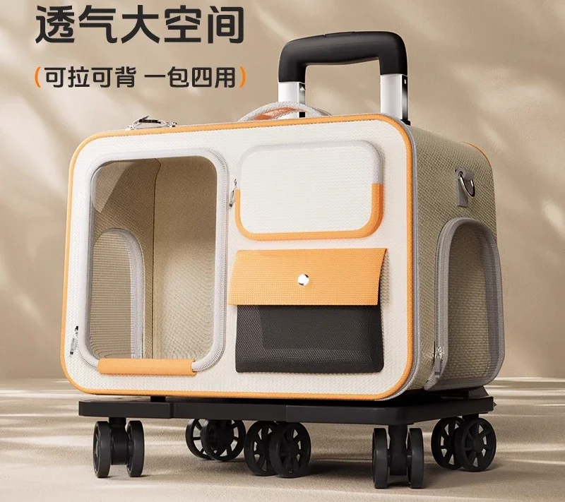 Cat bag out portable pet trolley case dog bag space capsule suitcase large capacity car artifact cat backpack