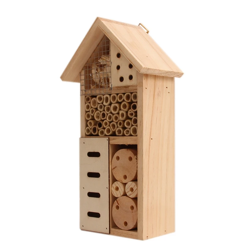 Multi-Chambered Insect House Bee House Honey Tools Wooden Insect Shelter Nests Box For Your Favorite Garden Friends