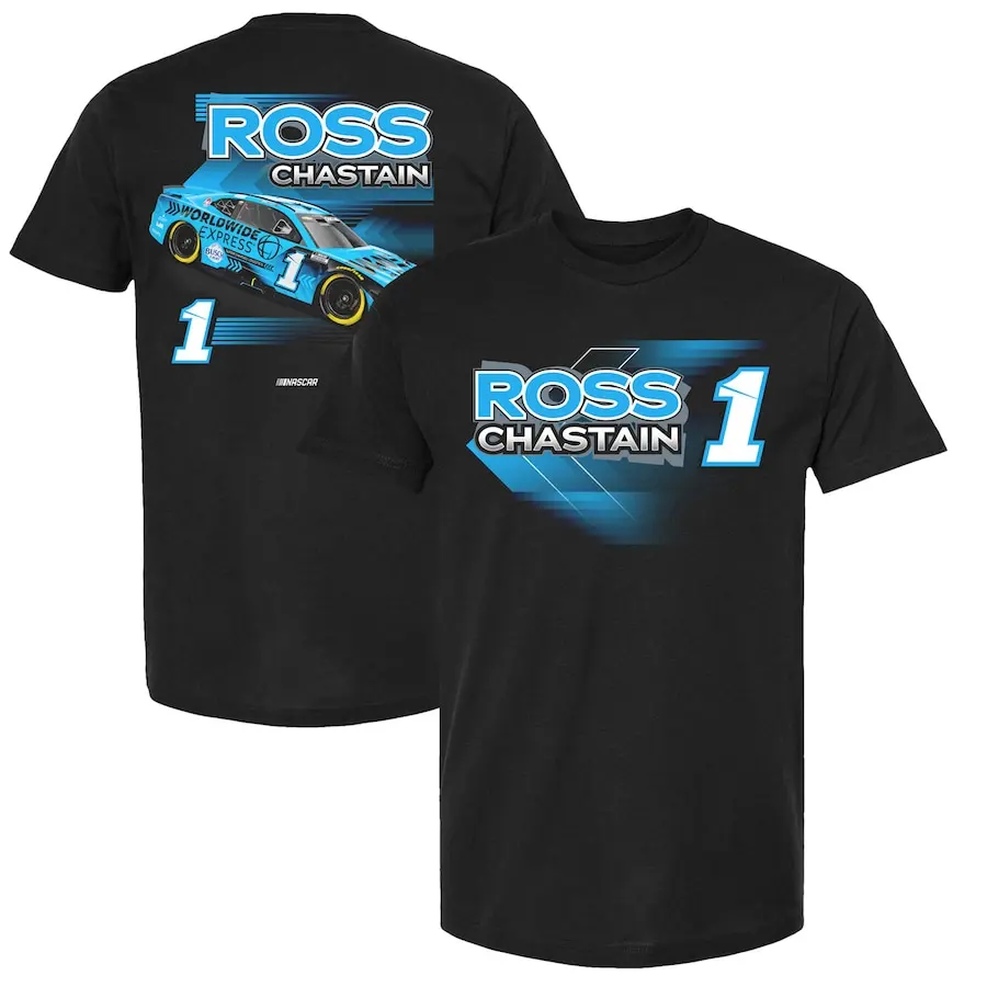 Ross Chastain 1 Motor Sports Racing t-Shirt girocollo classica a maniche corte in cotone leggero atletico da uomo