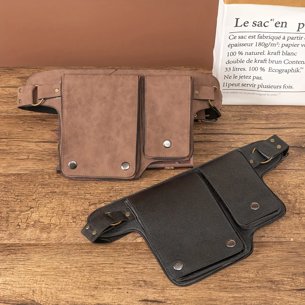 Medieval Steampunk Leg Harness Belt Bag PU Leather Phone Wallet Pouch Fanny Pack Gothic Drop Thigh Holster Bag Men Women