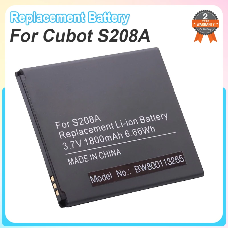 1800mah Battery For Cubot S208A Mobile Phone Tracking Code