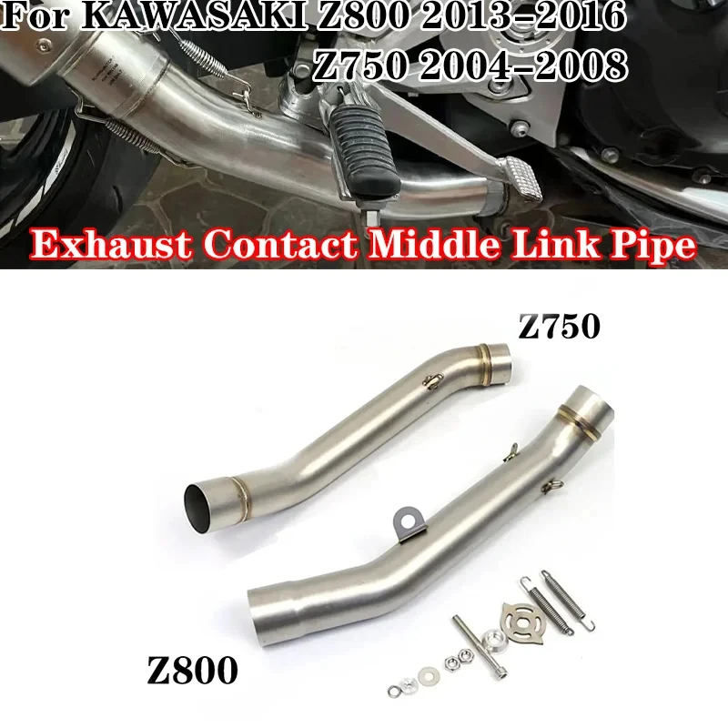 Motorrad-Auspuffrohr für KAWASAKI Z800 2013-2016 Z750 2007-2014 Auspuff-Verbindungsstück Mittelschalldämpfer Z750 Z800