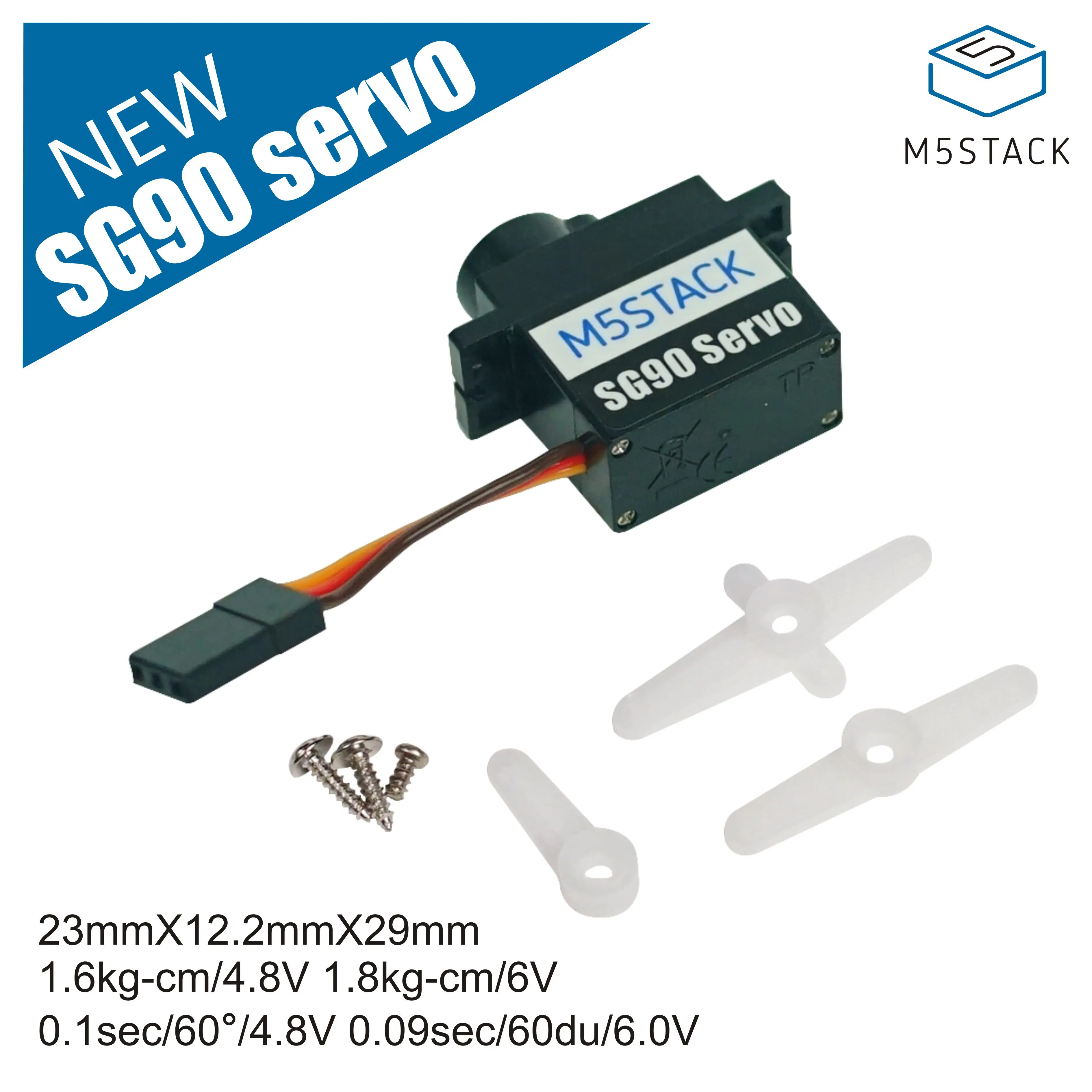 Official M5Stack SG90 Servo Custom 9g Servo Compatible with 8Servos HAT And PuppyC for Drones And RC Projects