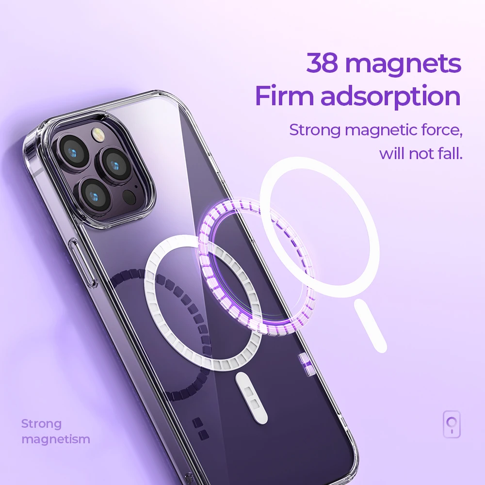 HOCO Magnectic Case for iPhone 15 Pro Max 15 Plus Case For Magnetic Wireless Charging Shockproof Protection TPU Case Back Cover