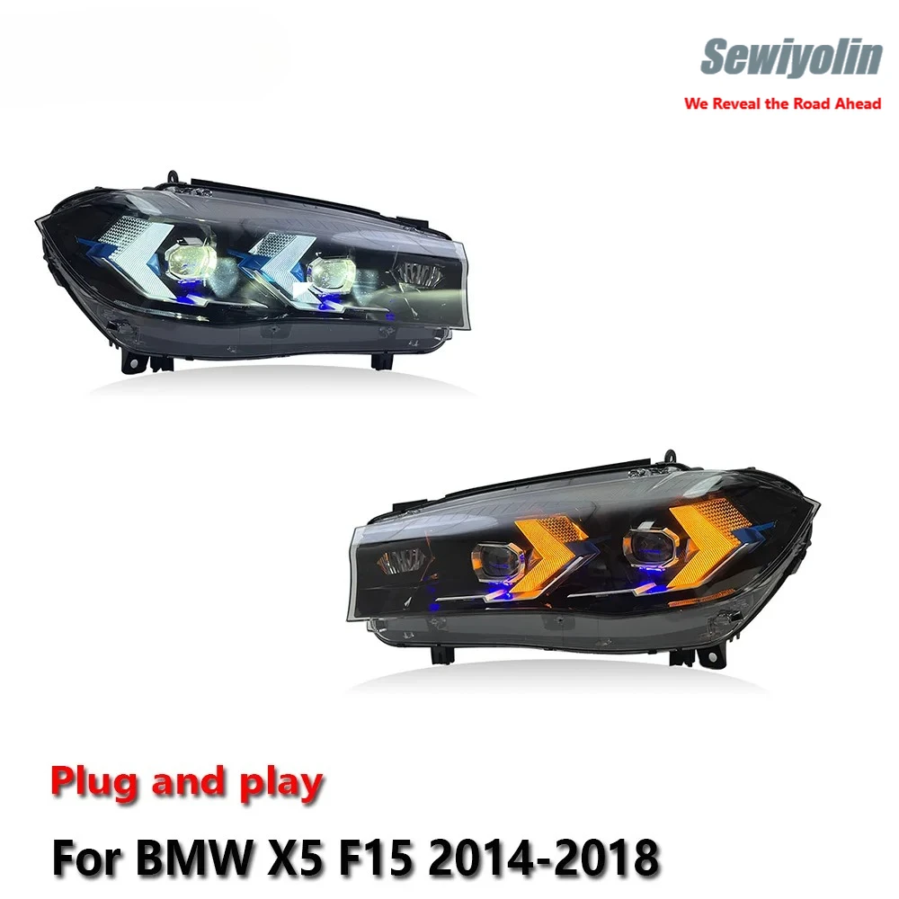 

Car LED Headlight Light Lamps For BMW X5 X6 F15 F16 2014-2018 Auto Fog DRL Brake Turn Signal Lamp Plug And Play