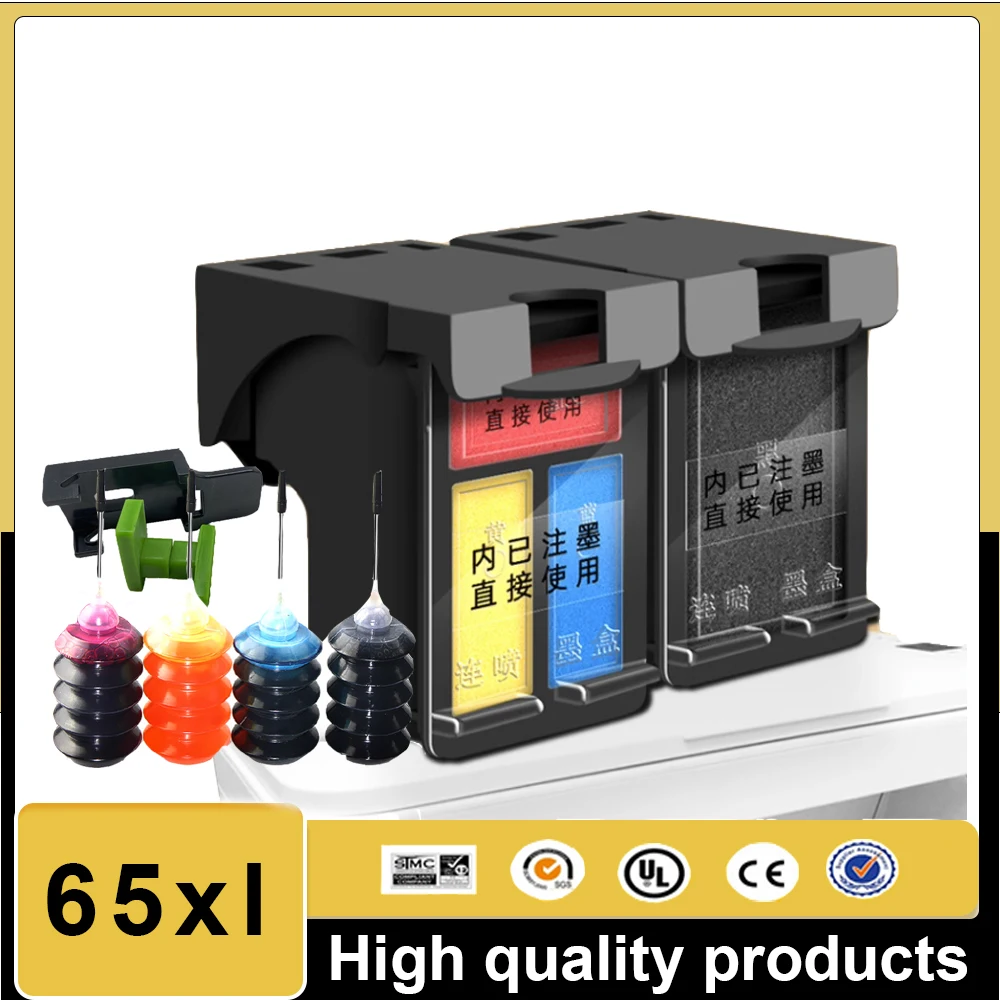 

Замена картриджа 65XL для HP 65 65 XL, совместимого с принтером HP Deskjet 3700 series 3720 3721 3722 3723 3724 3730 3732