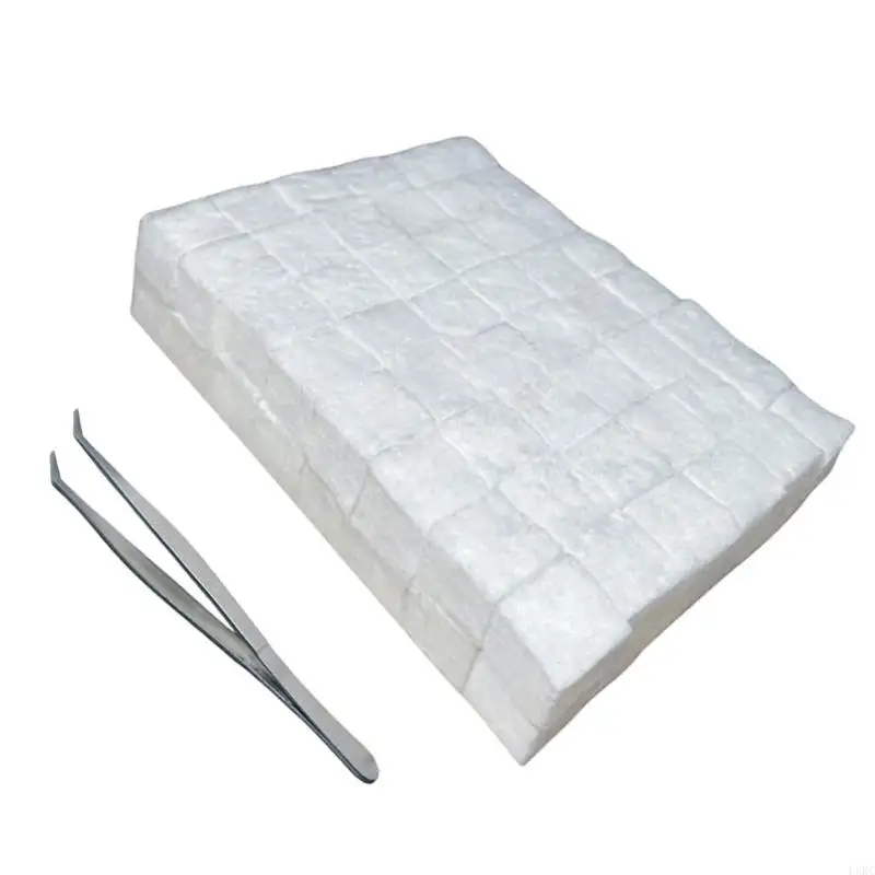 L8RC 96Pcs Small Ceramic Wool Wick with Tweezers Ceramic Fiber Insulation Cotton Cores