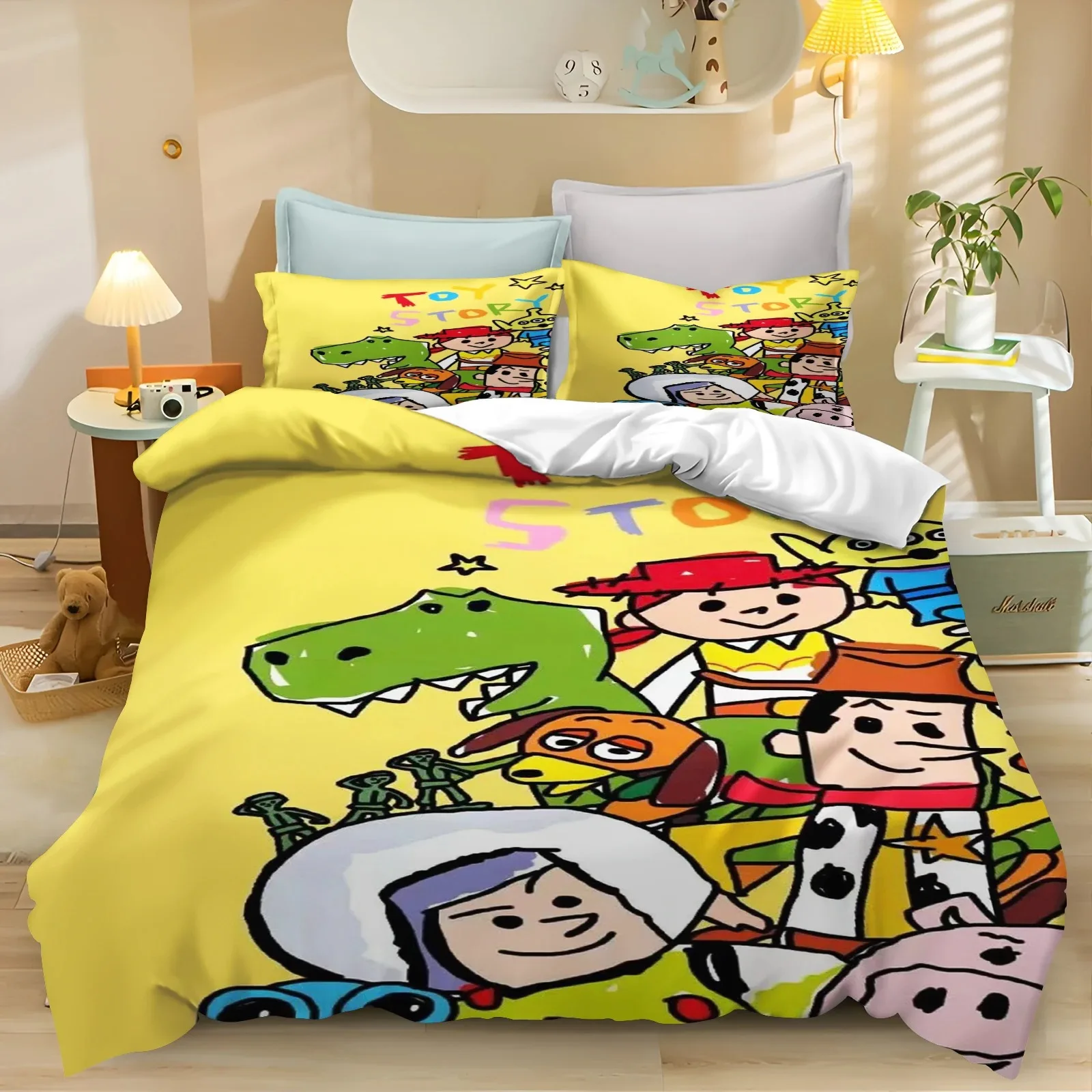 

Toy Story Disney Cartoon Duvet Cover Pillow Case, Kids Bedding Set Cute Print Home Bedroom Decoration, Boy Girl Duvet Cover Gift