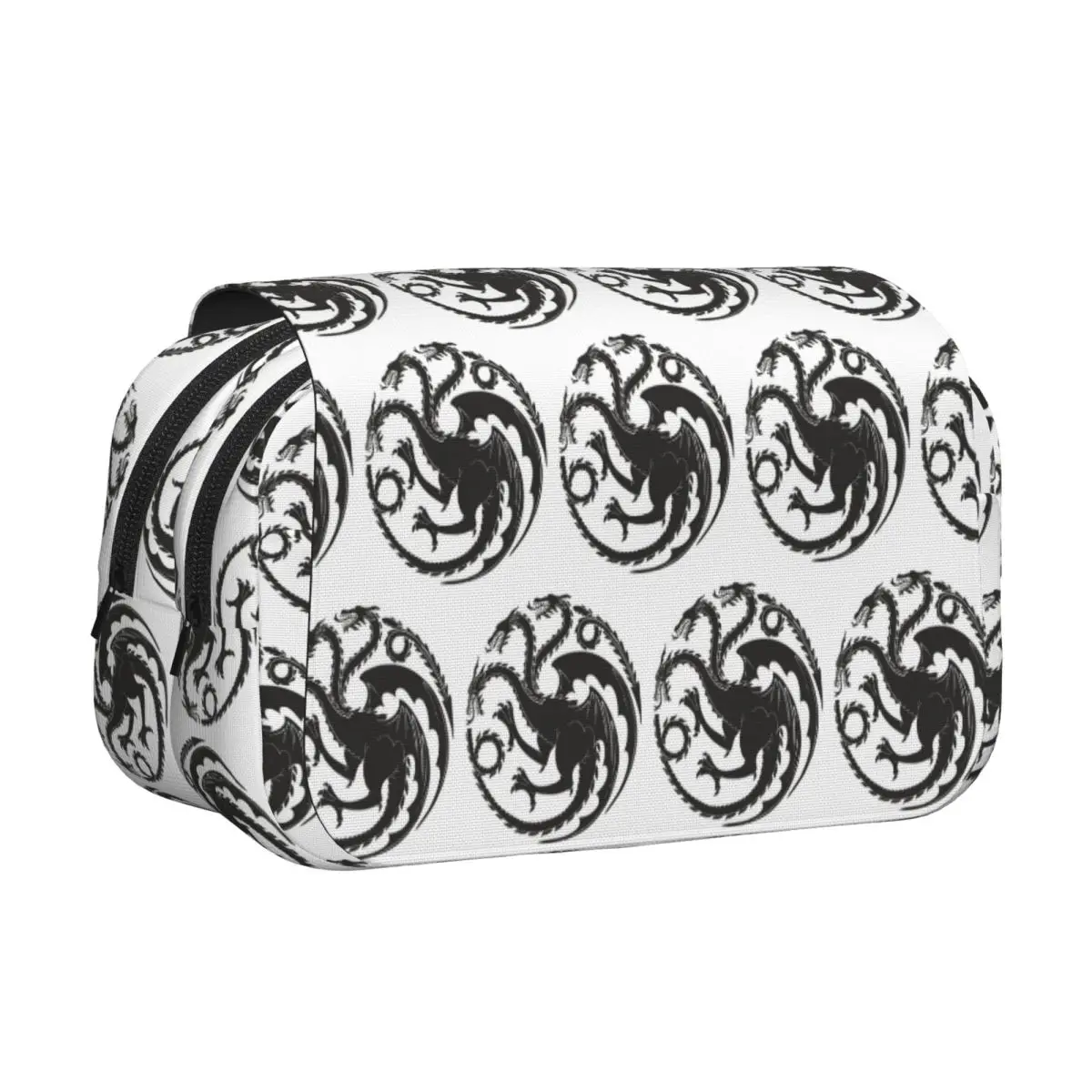 Game Of Thrones House Targaryen Federmäppchen, Stifthalter, Hartschale, Leder, großes Fassungsvermögen, Stiftbox, Bleistiftbeutel für Jungen und Mädchen, Geschenke