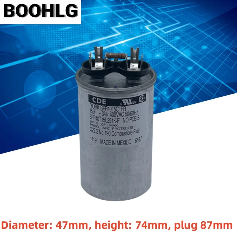 

1PCS 15UF 400Vac SFP4015C1FR Motor starts and runs high water sound oil immersion capacitor