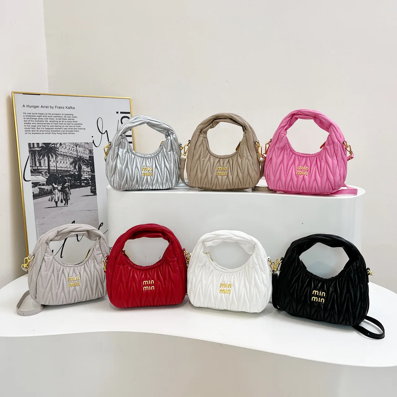 

Pleated Cloud Ladies Handbags High Quality PU Shopping Shoulder Bags for Women Removable Shoulder Strap Crossbody Bag Small Bags