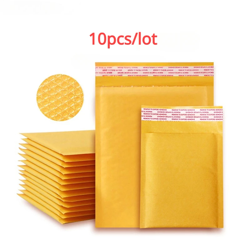 

10PCS/Lot Kraft Paper Bubble Envelopes Bags Different Specifications Mailers Padded Shipping Envelope With Bubble Mailing Bag