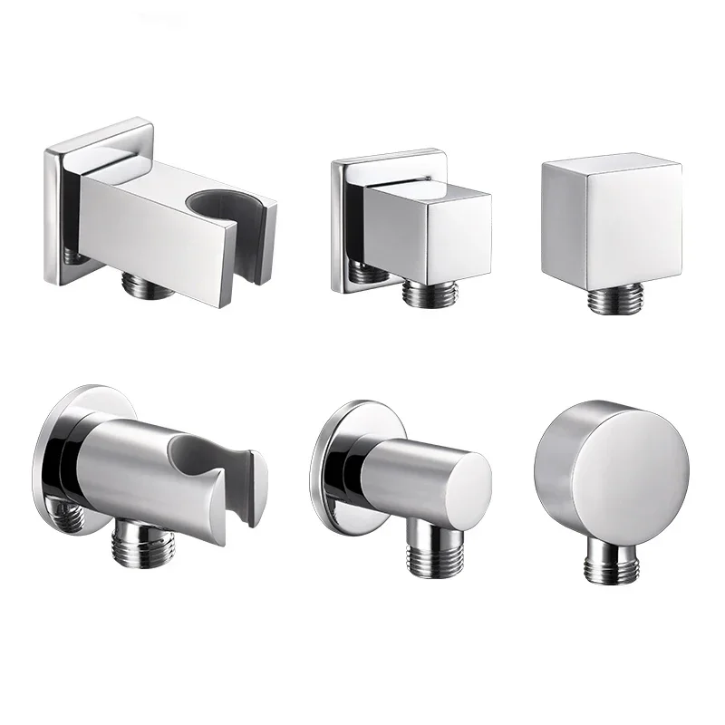 Germany all copper gun gray shower wall seat concealed water elbow into the wall shower hose four copper connector