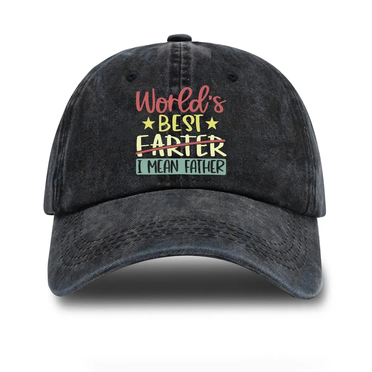 

World's Best Farter I Mean Father Adjustable Cotton Baseball Cap Funny Retro Black Trucker Hat Outdoor Accessories For Men Women