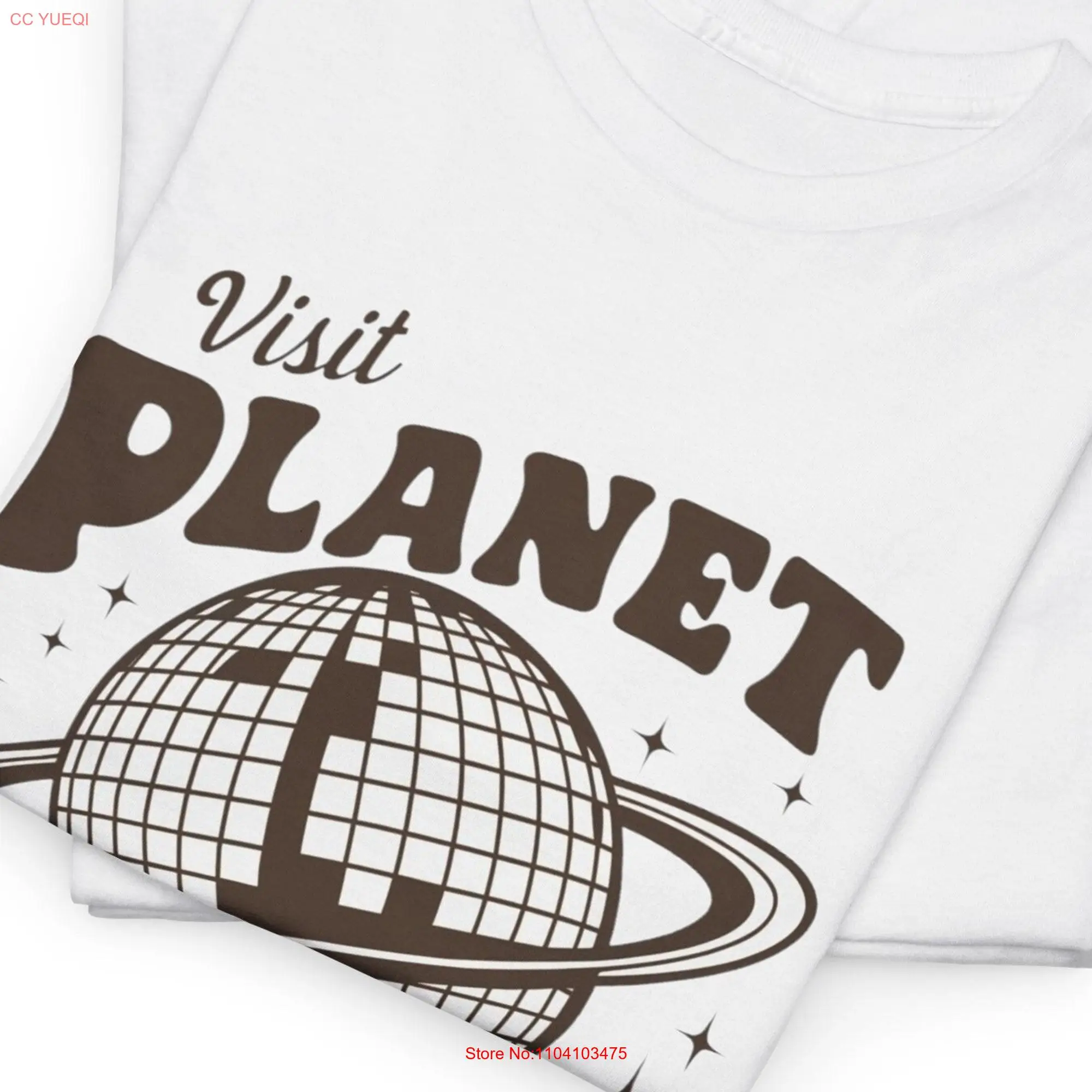 Visit Planet Disco Retro T Shirt Groovy Vintage Design long or short sleeves